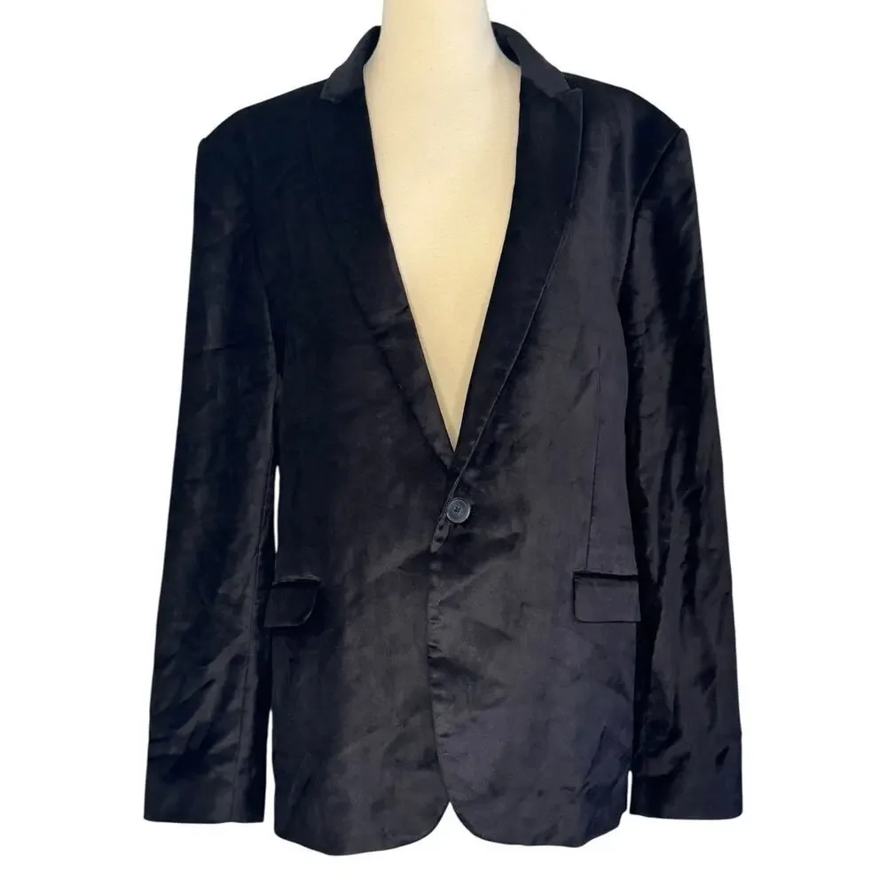 GUESS Fulham Black Velvet Knit Blazer Business Jacket Men’s Size XL - Picture 3 of 11